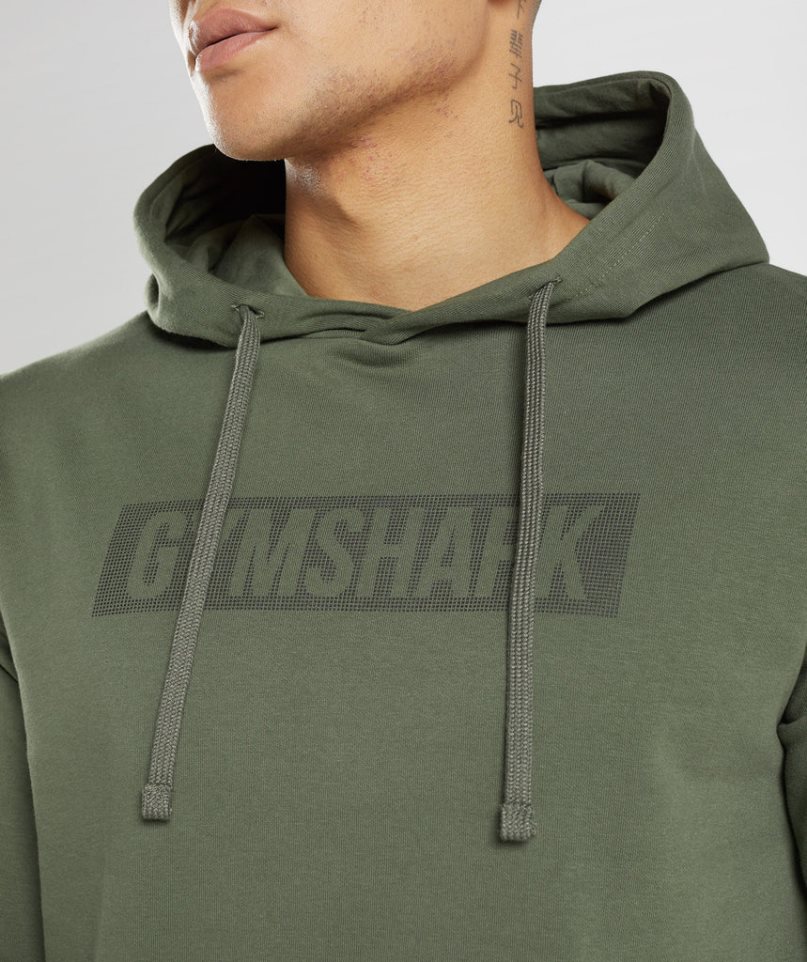 Men's Gymshark Block Hoodie Olive | NZ 4HUVSY